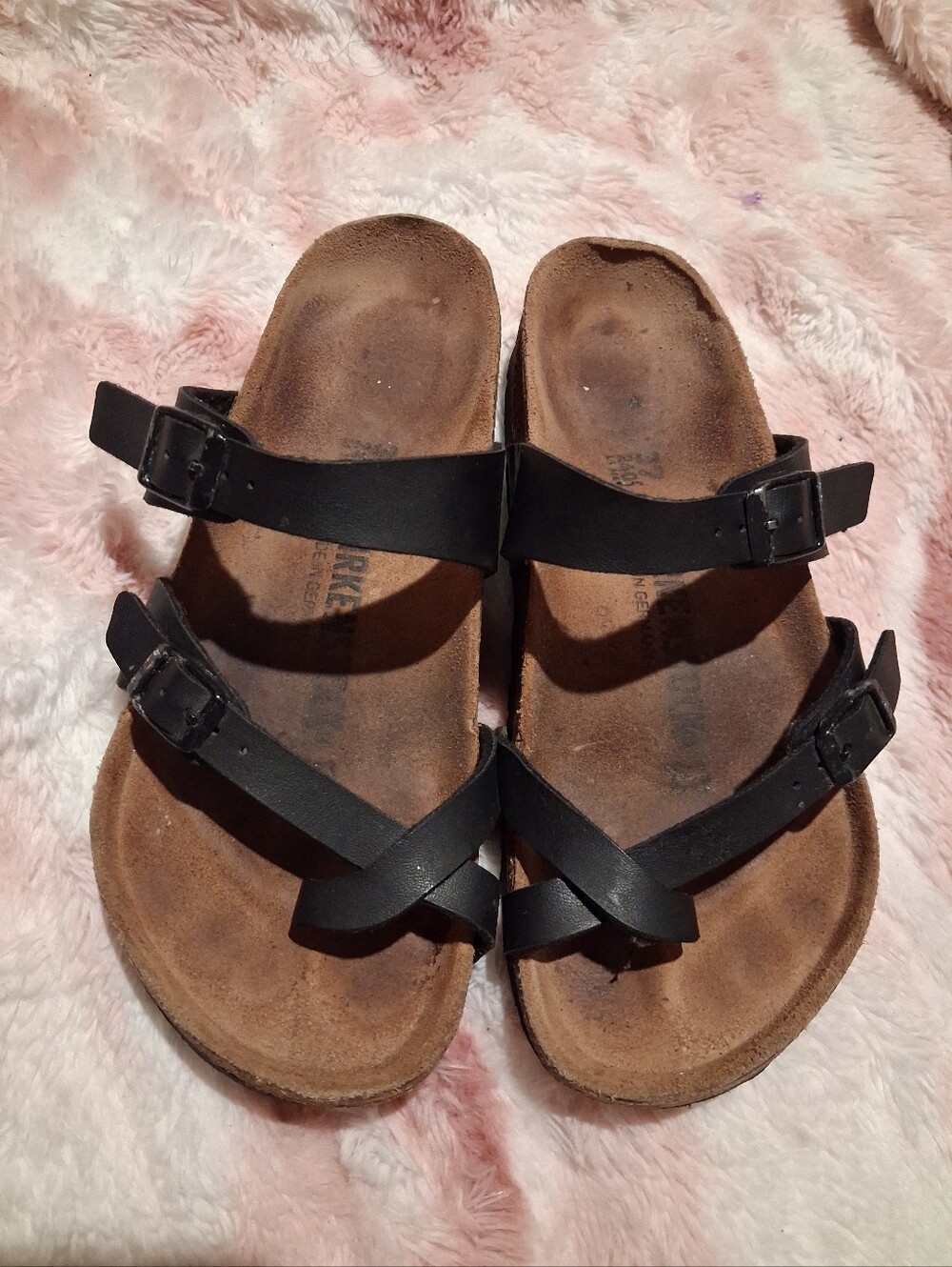 Birkenstock Mayari Leather Black Birks Sandals Size 37 Usa 7
